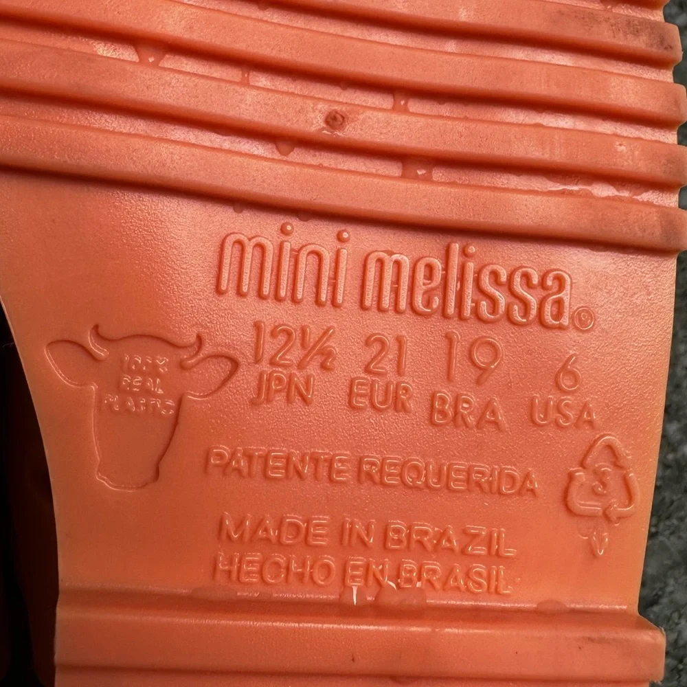Mini Melissa | Francxs Dino Baby Orange Pink Coral Sandals | size 6
